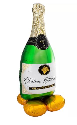 60" Airloonz Bubbly Wine Bottle Balloon - Let's Party! Event Decor & Party Supplies