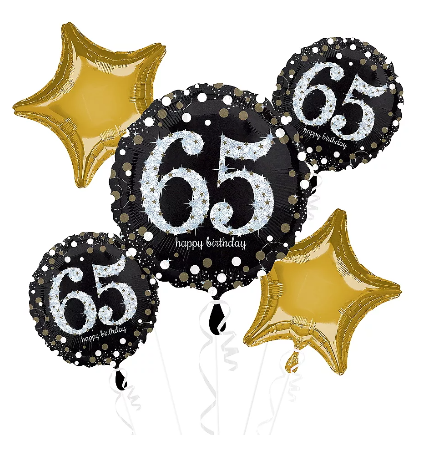 Sparkling 65th Balloon Bouquet - Let's Party! Event Decor & Party Supplies