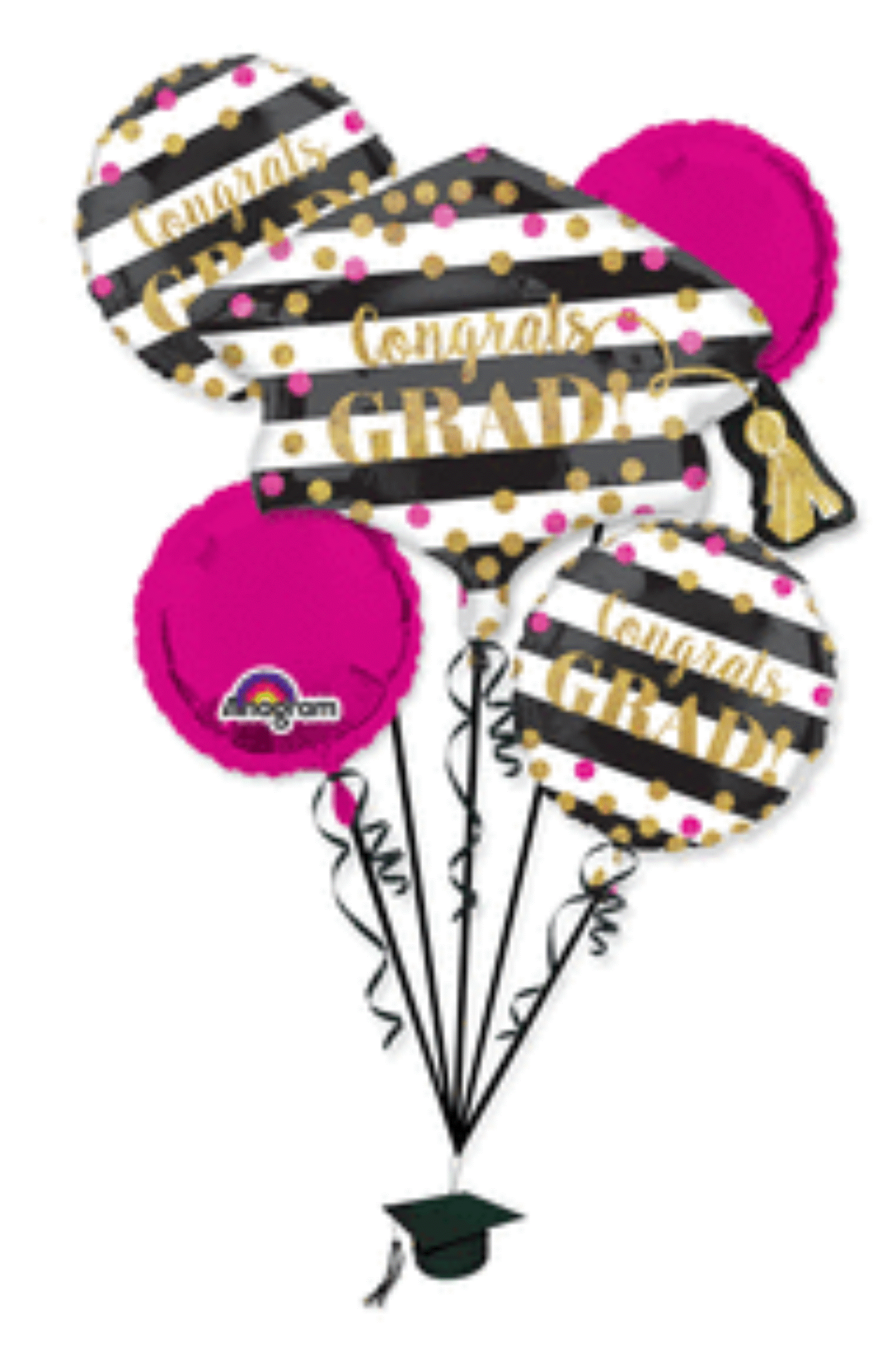 Gold Confetti Grad Bouquet - Let's Party! Event Decor & Party Supplies