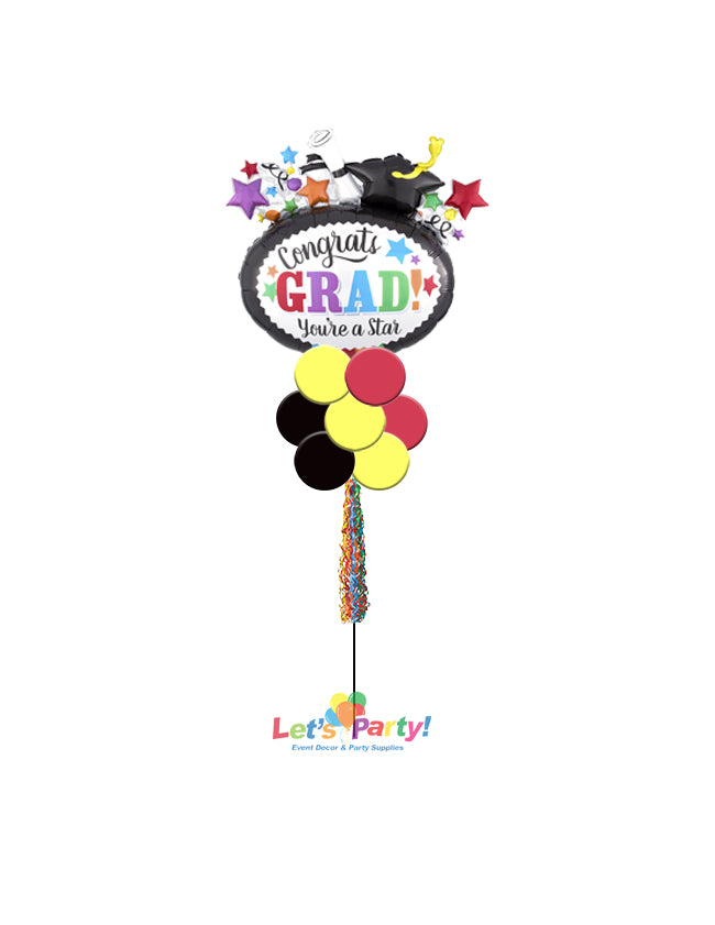 Congrats Grad You're a Star - Yard Balloon Art - Let's Party! Event Decor & Party Supplies