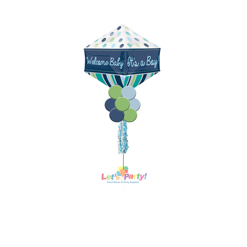 GeoShape Welcome Baby - Boy - Yard Balloon Art - Let's Party! Event Decor & Party Supplies