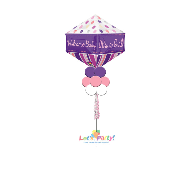 GeoShape Welcome Baby - Girl - Yard Balloon Art - Let's Party! Event Decor & Party Supplies