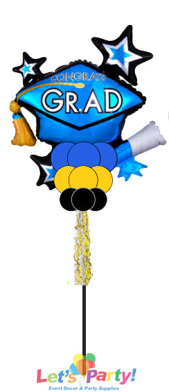 School Pride Grad Cap - Yard Balloon Art - Let's Party! Event Decor & Party Supplies