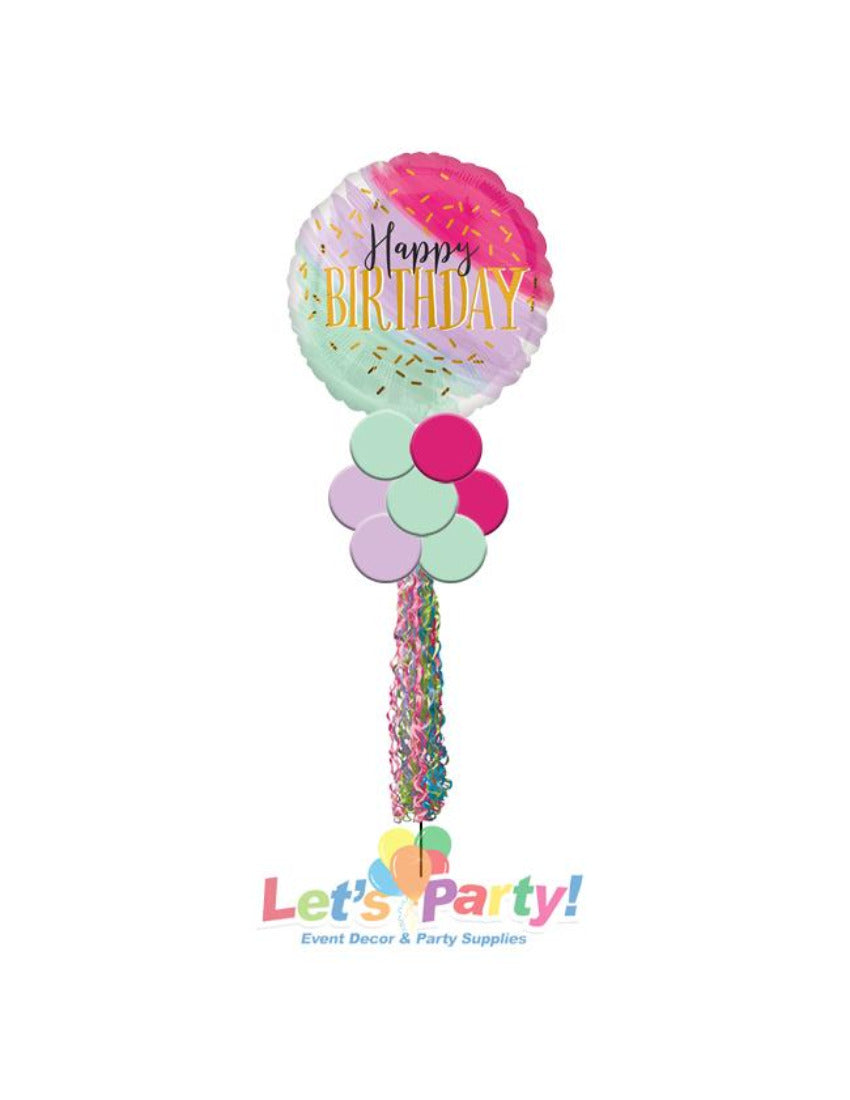 Happy Birthday Watercolor - Yard Balloon Art - Let's Party! Event Decor & Party Supplies