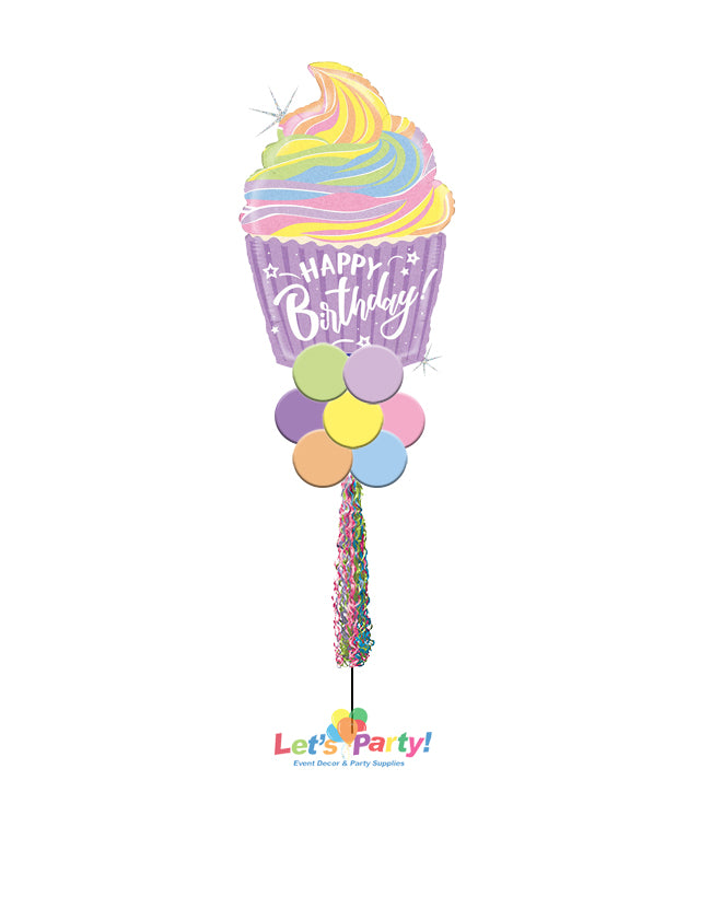 Happy Birthday Cupcake - Yard Balloon Art - Let's Party! Event Decor & Party Supplies