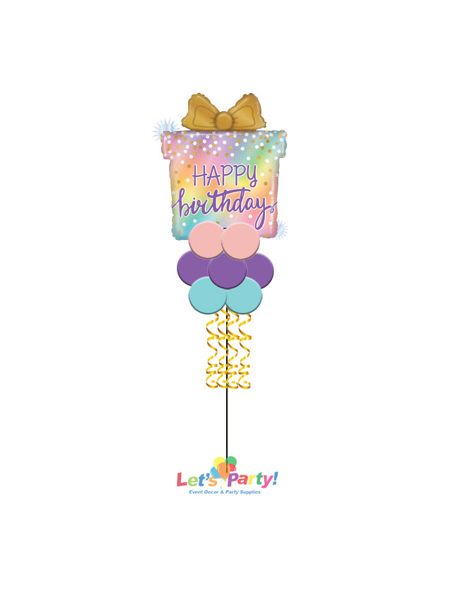 Opal Birthday Present Holographic - Yard Balloon Art - Let's Party! Event Decor & Party Supplies