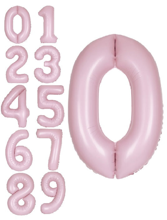 34" Pastel Pink Matte Number Balloons - Let's Party! Event Decor & Party Supplies