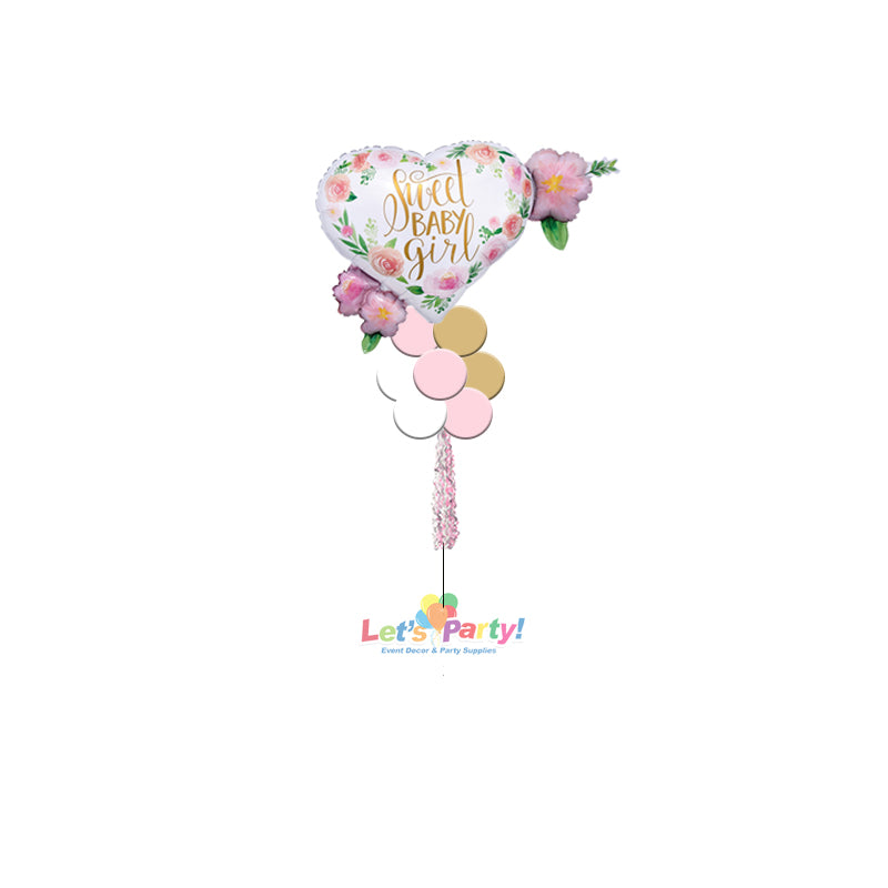 Sweet Baby Girl - Yard Balloon Art - Let's Party! Event Decor & Party Supplies